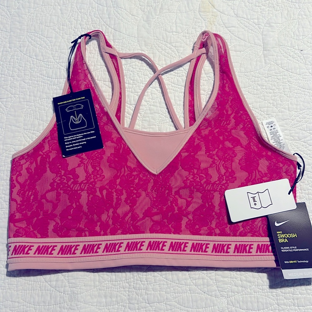 NWT Nike Pink Mesh Sports Bra